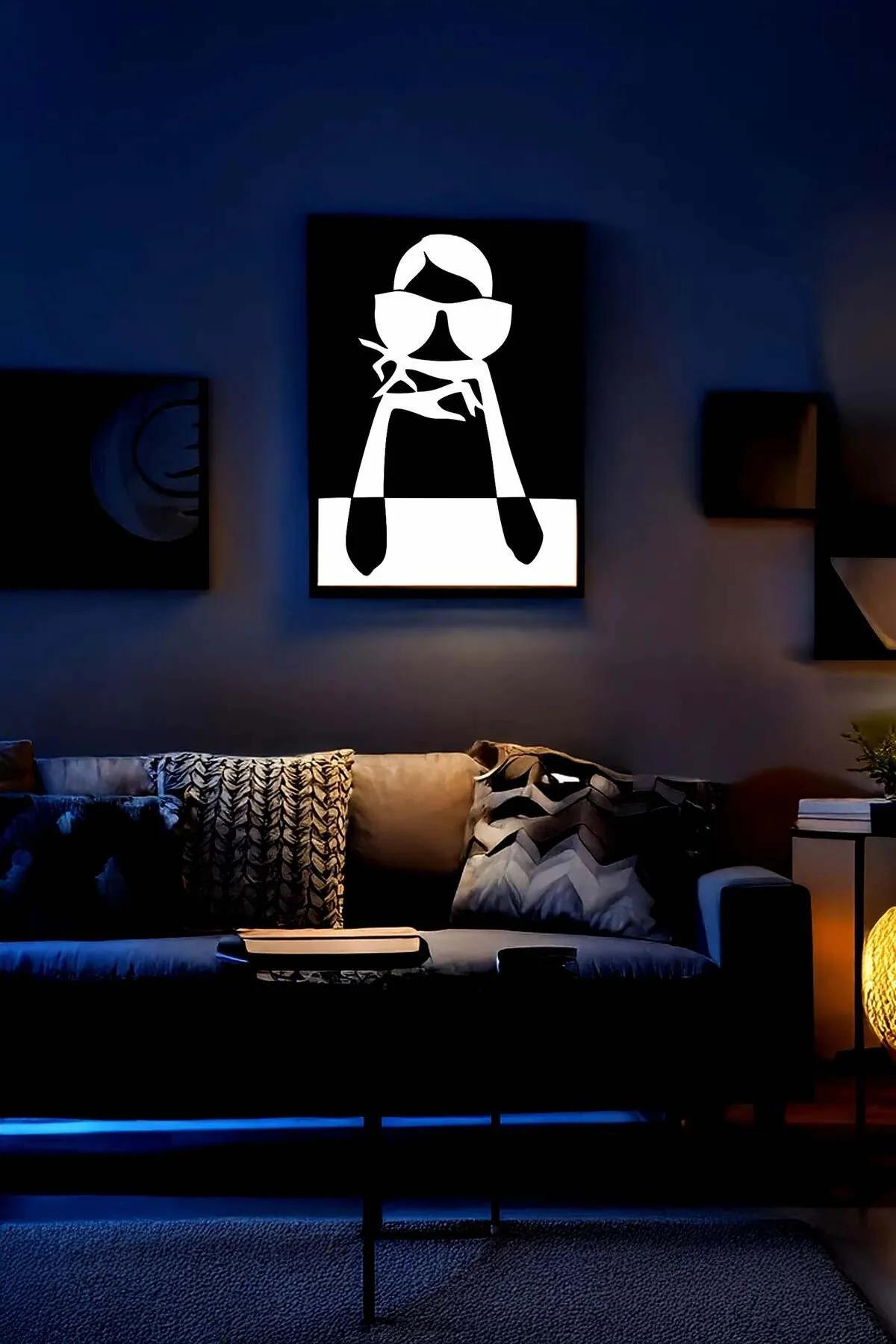 Faux Leather Pop Art Wall Art with Reflective Sunglasses