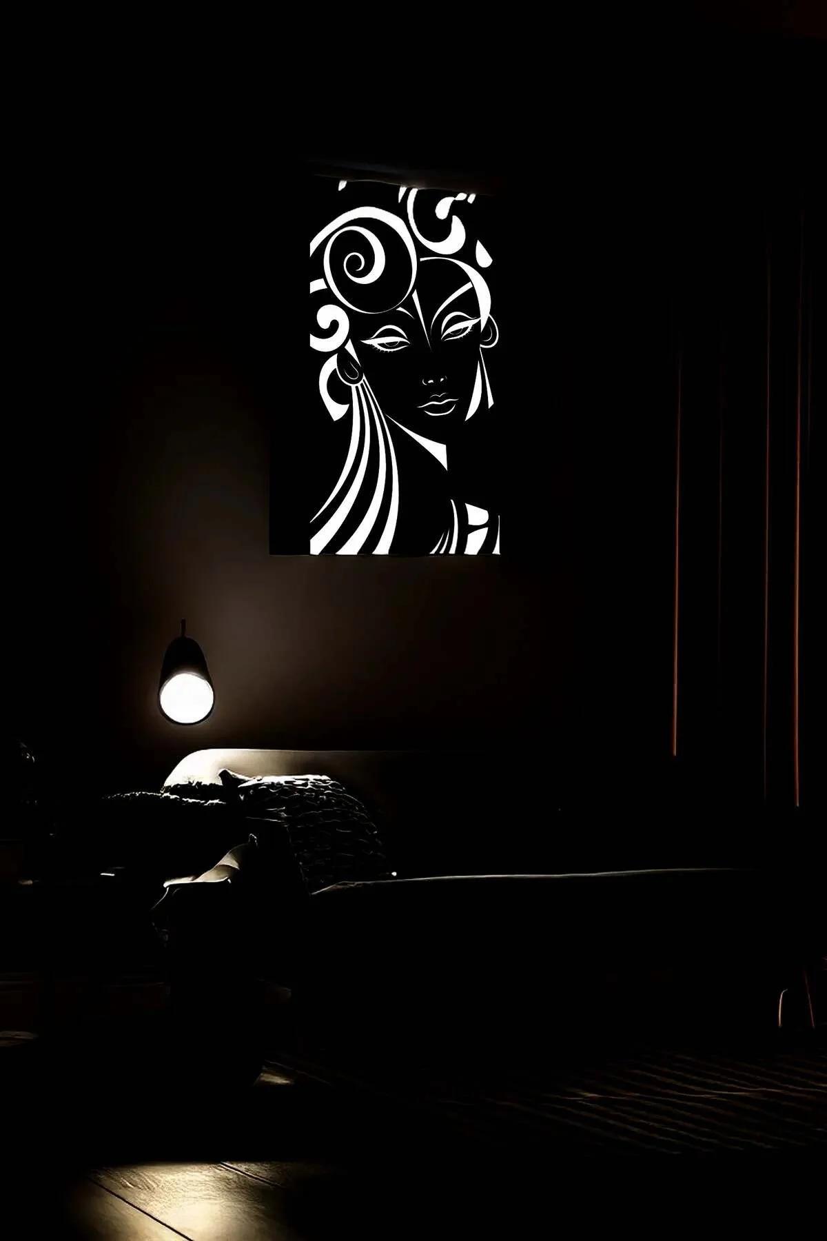 Reflective Art Deco Style Female Portrait Panel