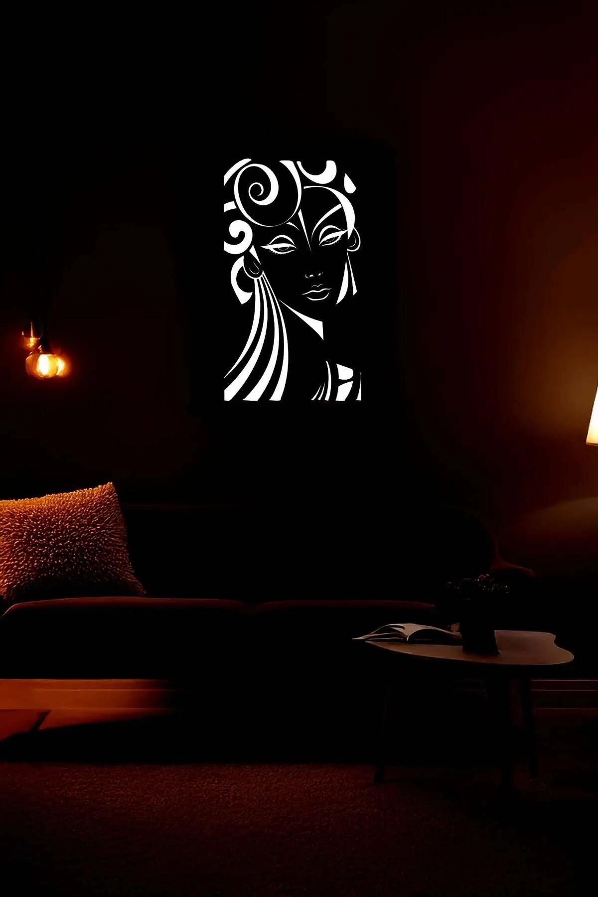 Reflective Art Deco Style Female Portrait Panel