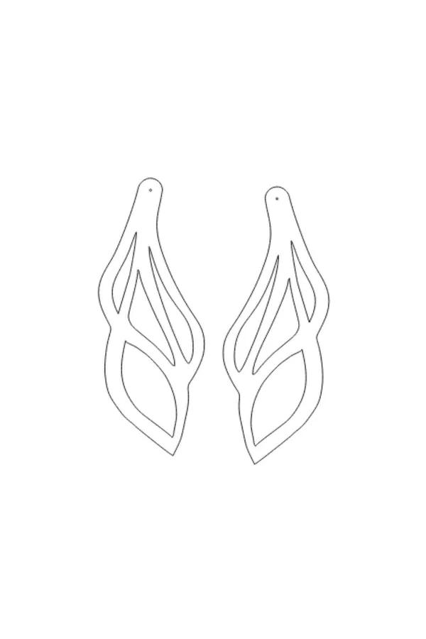 Reflective Laser-Cut Dangle Earrings with Abstract Swirl