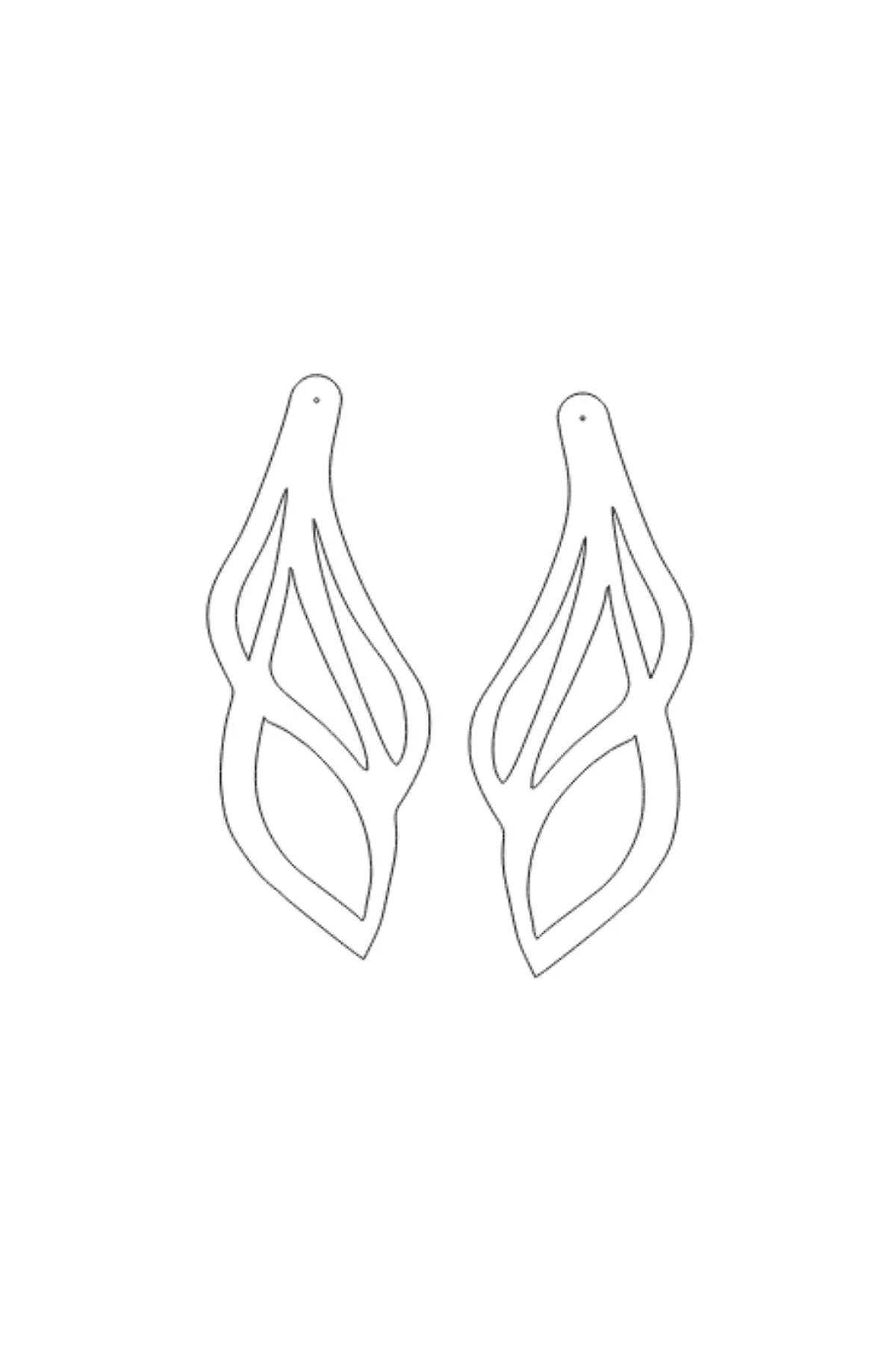 Laser Cut Faux Leather Leaf Dangle Earrings