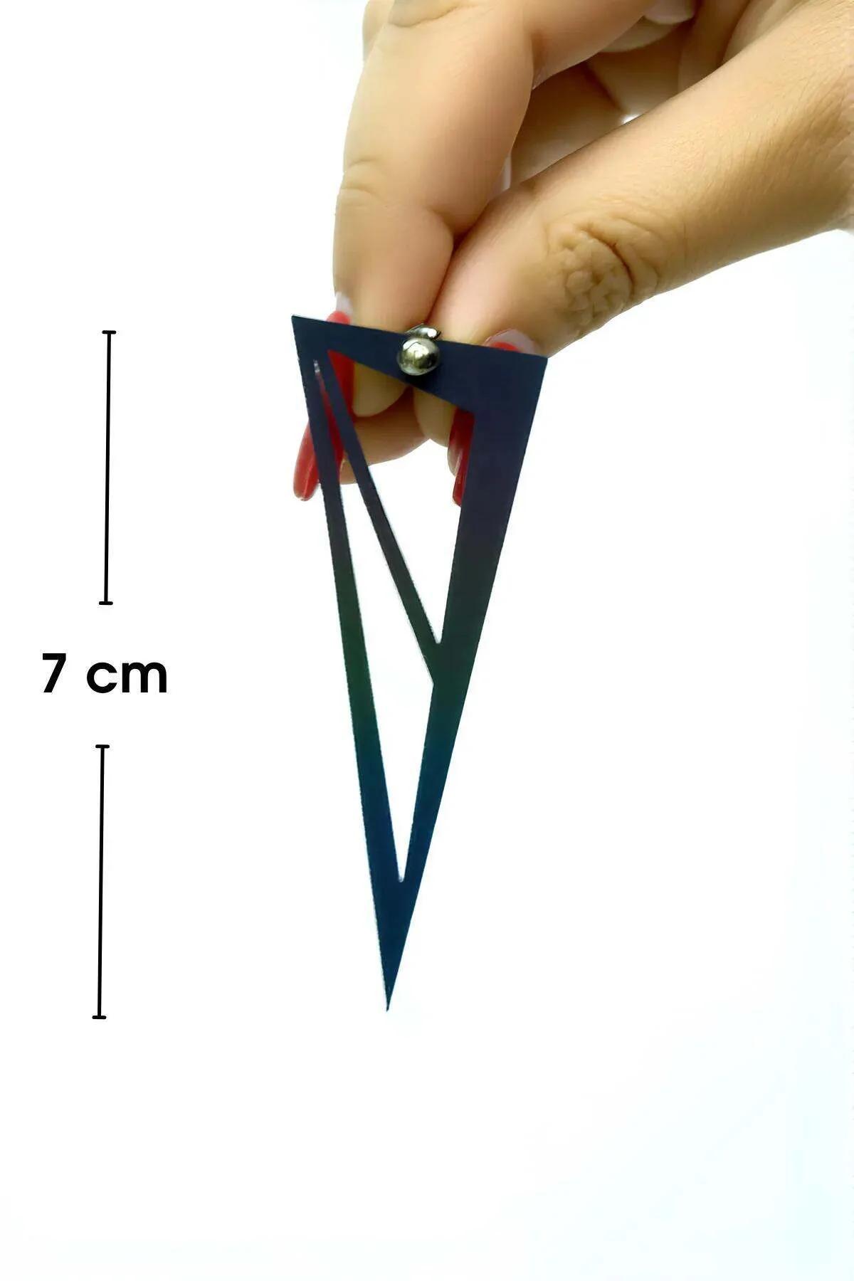 Reflective Geometric Triangle Drop Earrings