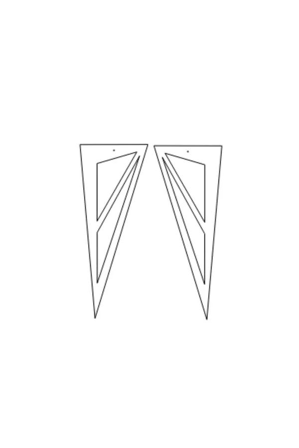 Black Laser-Cut Triangle Statement Earrings