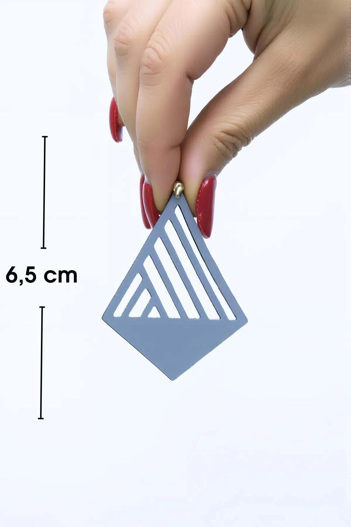 Geometric Laser Cut Faux Leather Dangle Earrings