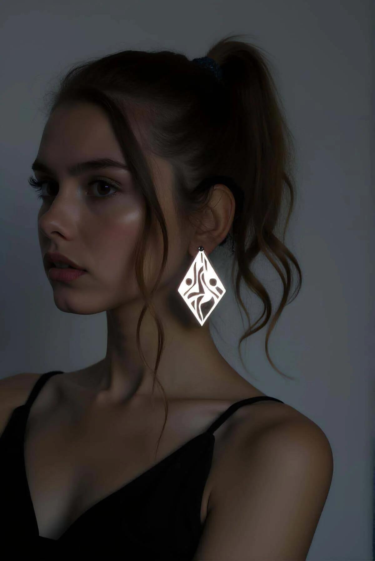 Reflective Geometric Statement Earrings