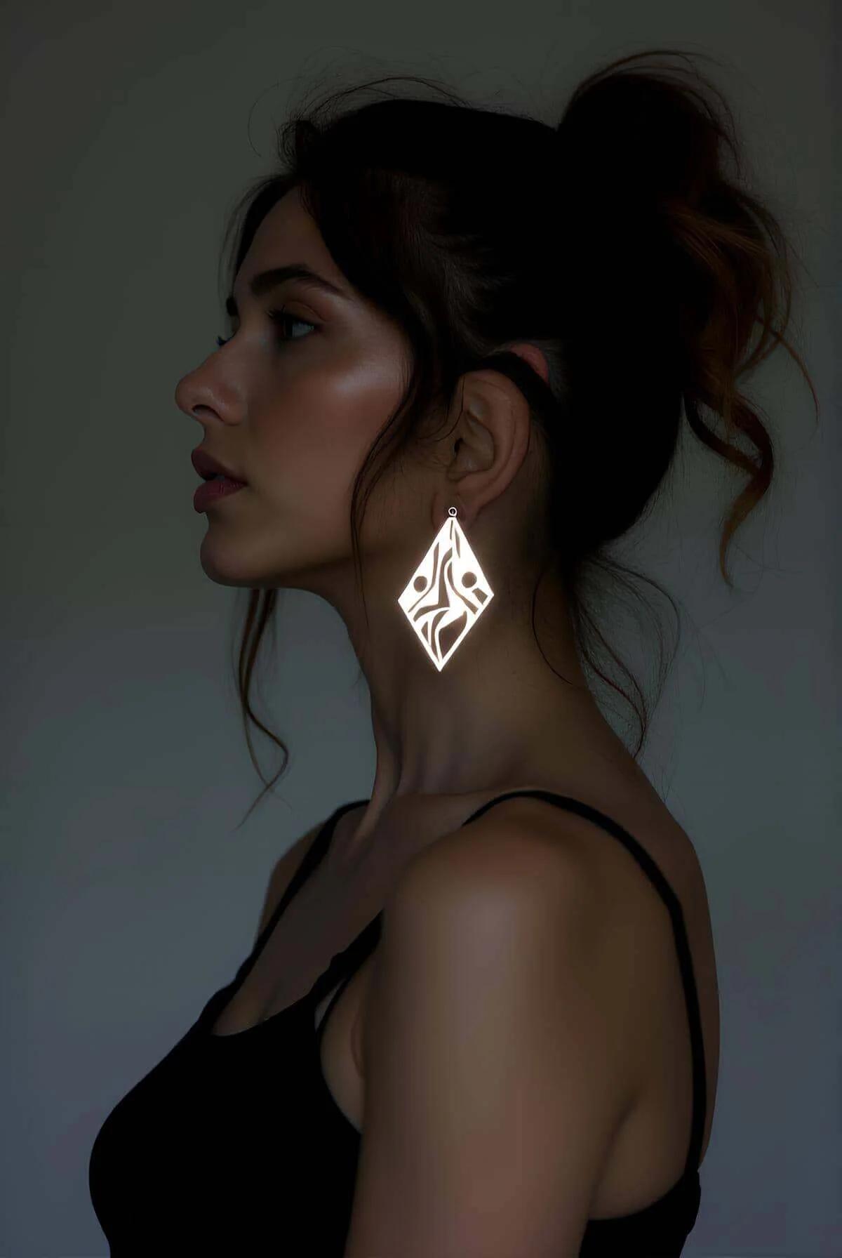 Reflective Geometric Statement Earrings