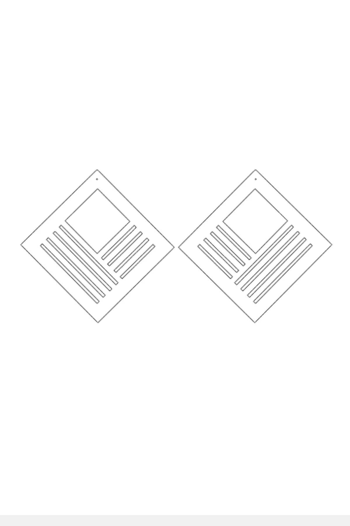 Reflective Geometric Square Laser Cut Earrings