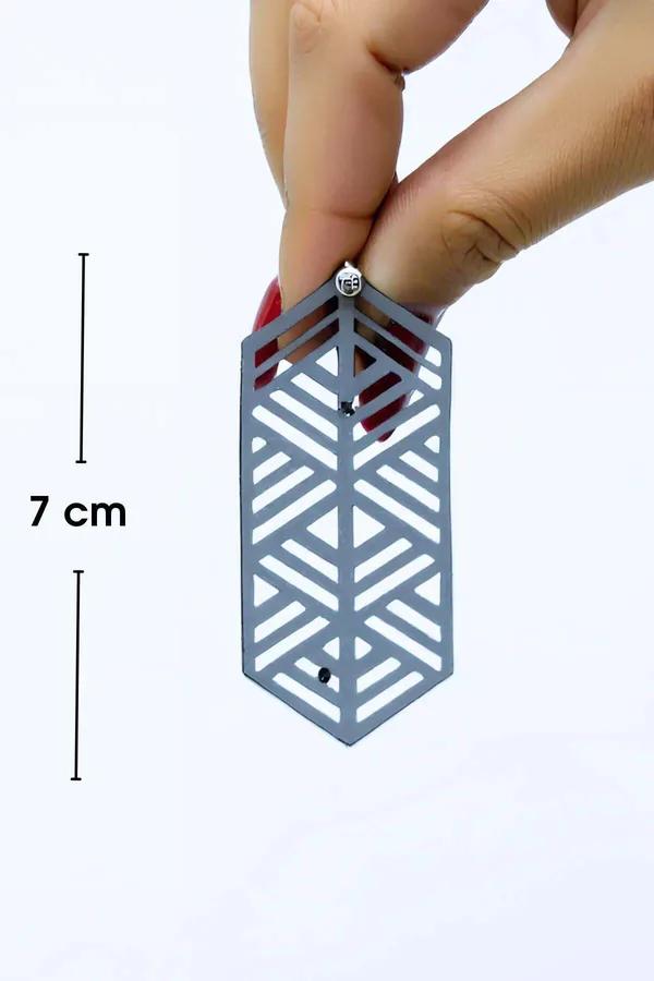 White Reflective Geometric Statement Earrings
