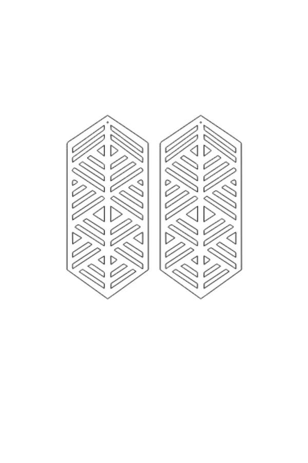 White Reflective Geometric Statement Earrings