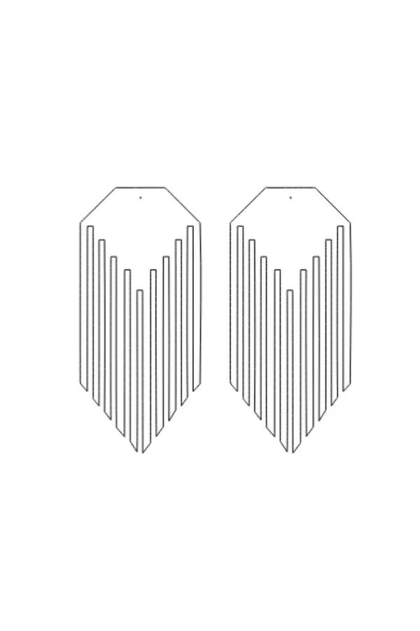 Reflective Tassel Earrings with Geometric Cutouts