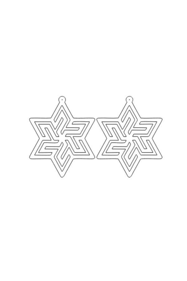 Abstract Star Faux Leather Statement Earrings