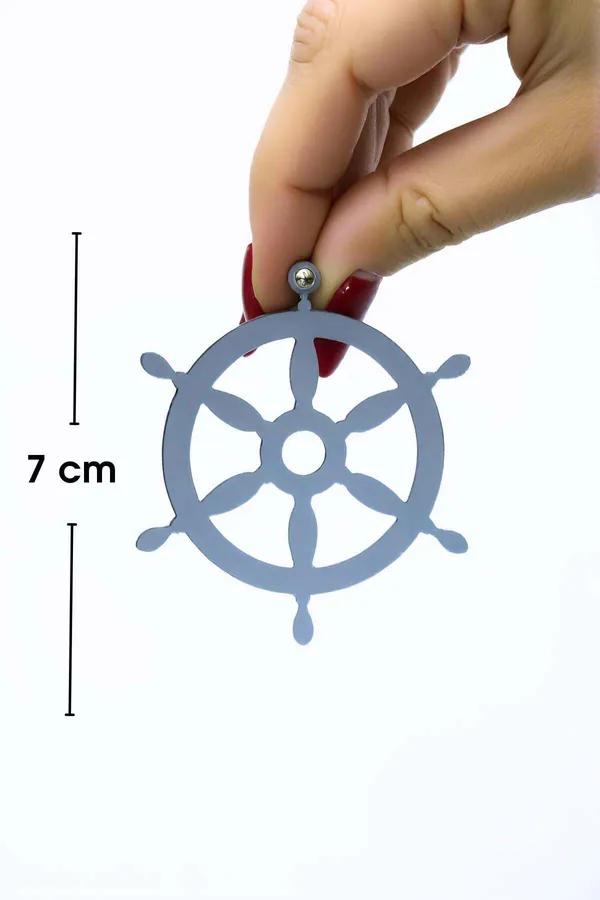 Reflective Ship Wheel Earrings