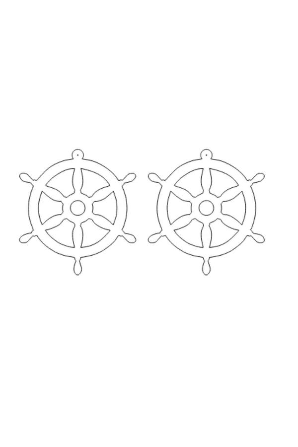 Reflective Ship Wheel Earrings