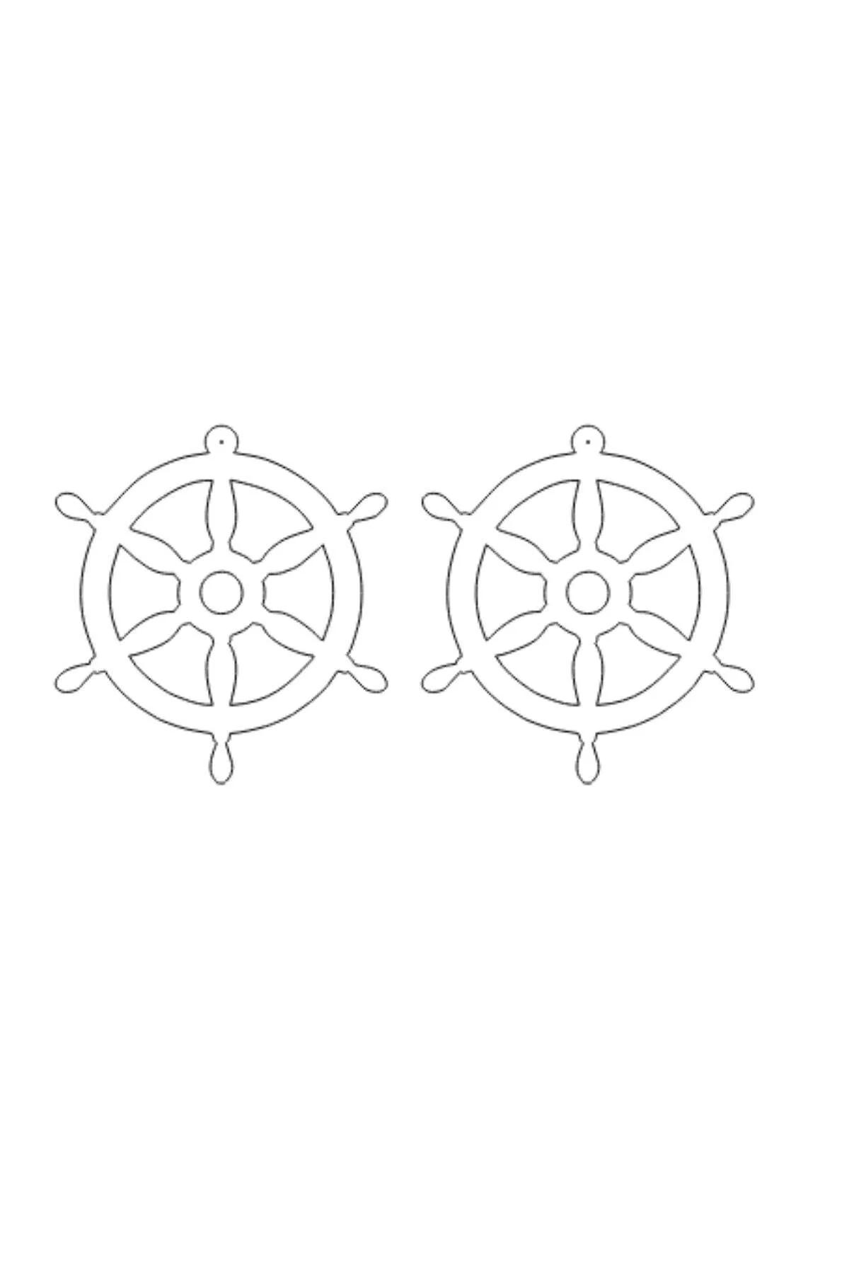 Reflective Ship Wheel Earrings