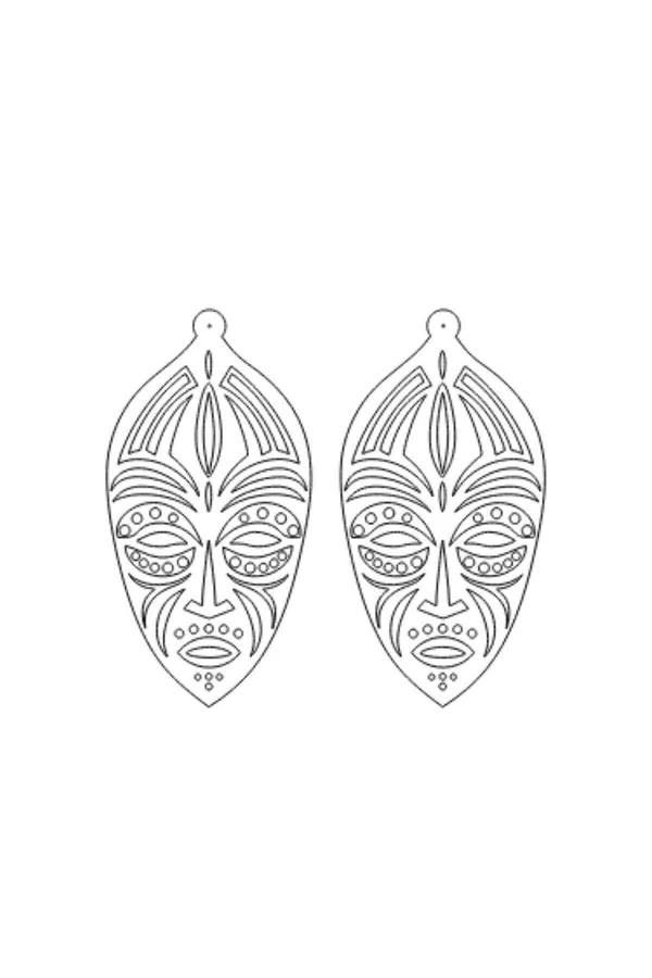 Reflective Ethnic Face Drop Earrings
