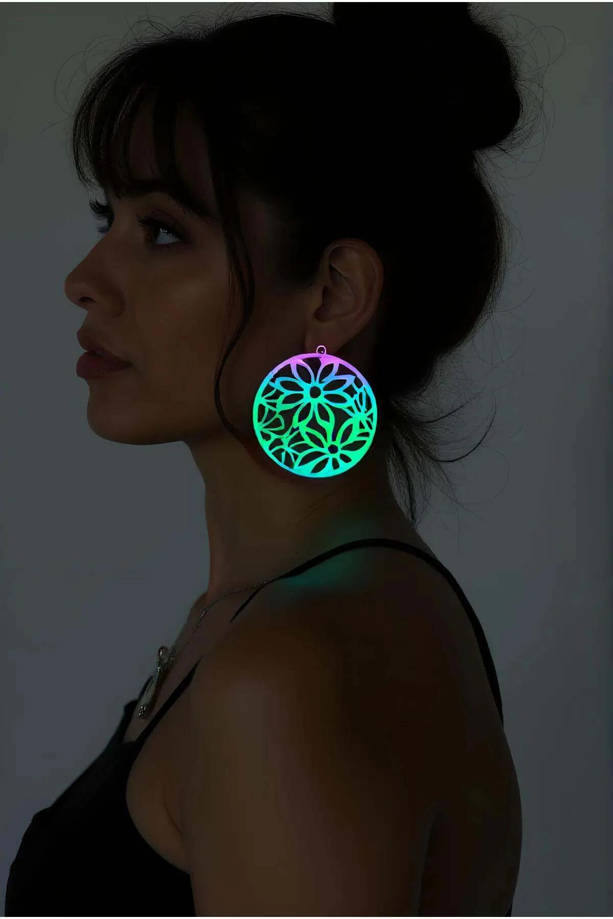 Rainbow Glow Floral Drop Earrings