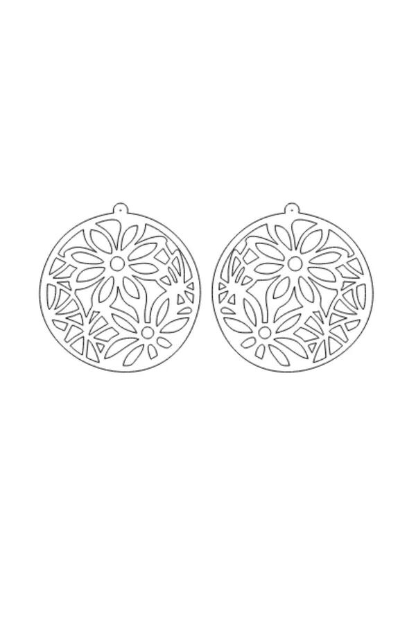 Floral Laser Cut Faux Leather Drop Earrings