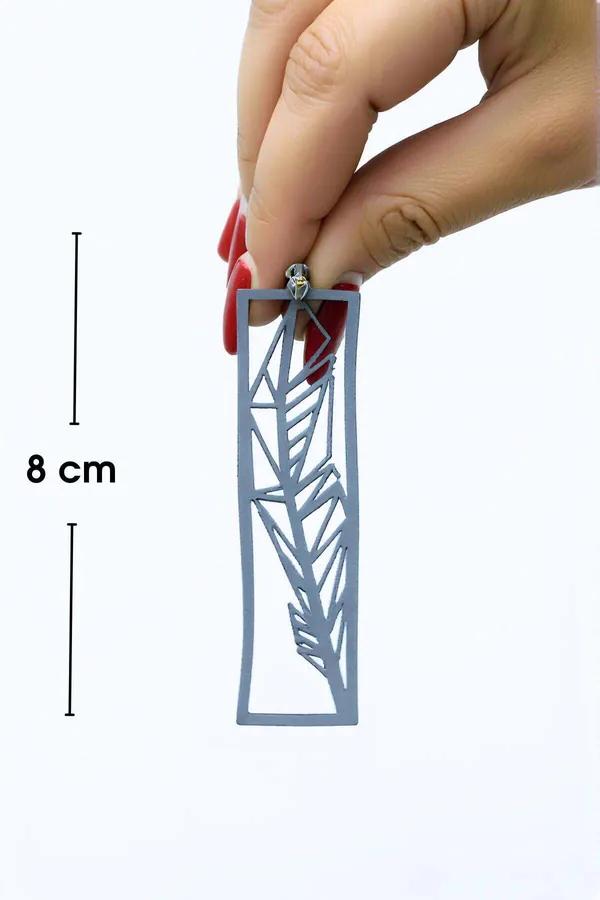 Reflective Laser-Cut Rectangle Feather Earrings