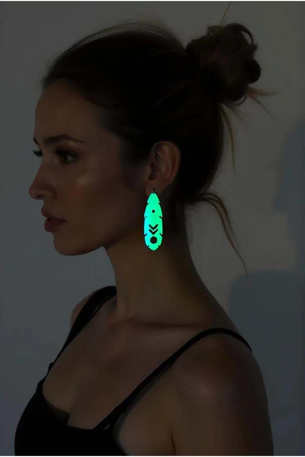 Geometric Glow-in-the-Dark Teardrop Earrings