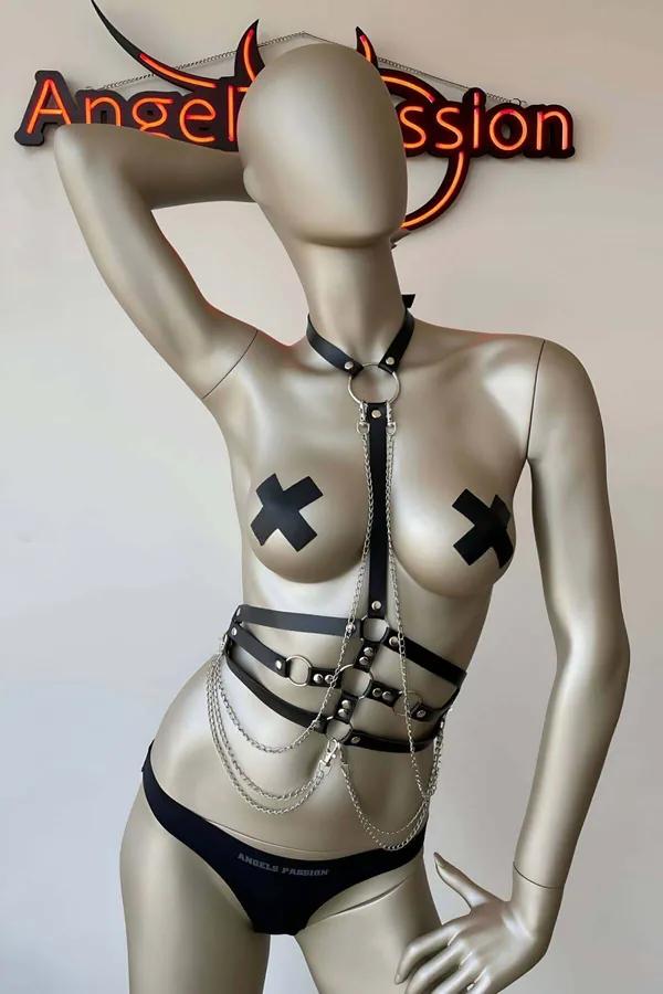 Body Harness with Adjustable Straps & Dangling Chains