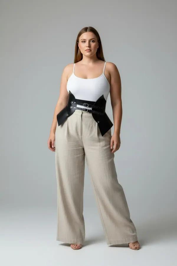 Structured Faux Leather Waist Cinch Harness