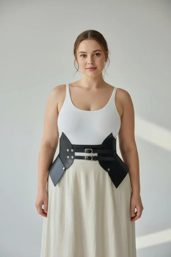 Structured Faux Leather Waist Cinch Harness