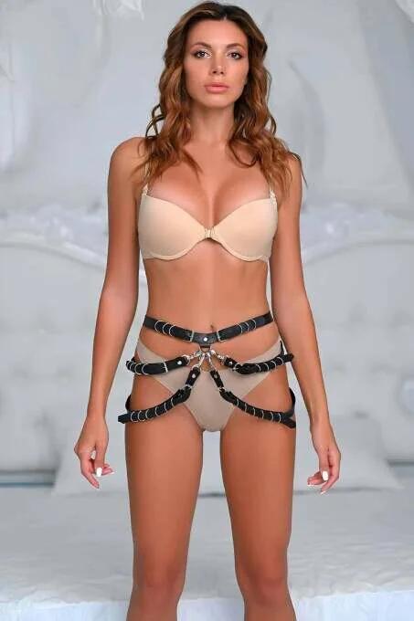 Strappy O-Ring Faux Leather Body Harness