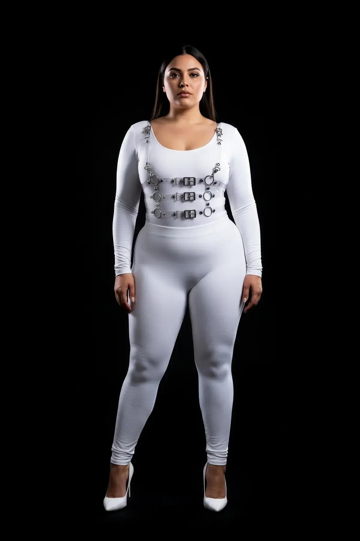 White Body Harness with Buckle Straps & O-Rings