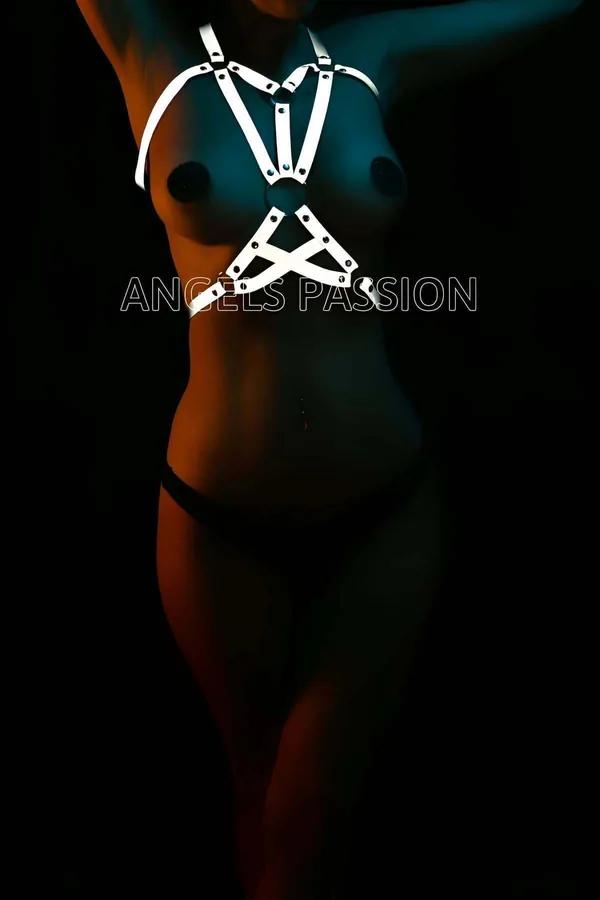 Reflective Strappy Body Harness with Chest Rings