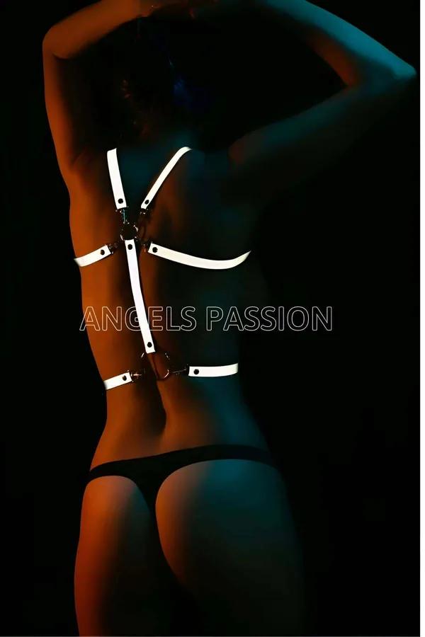 Reflective Strappy Body Harness with Chest Rings