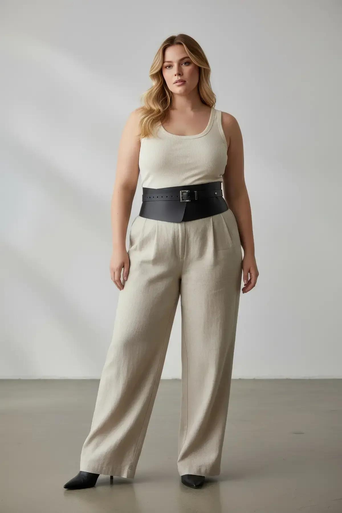 Wide Waist Corset Belt with Adjustable Buckle