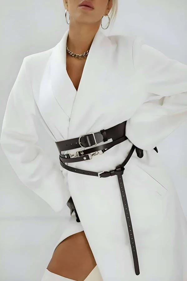 Adjustable Faux Leather Waist Harness Belt