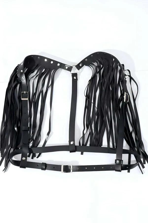 Body Harness with Fringe Shoulder Straps