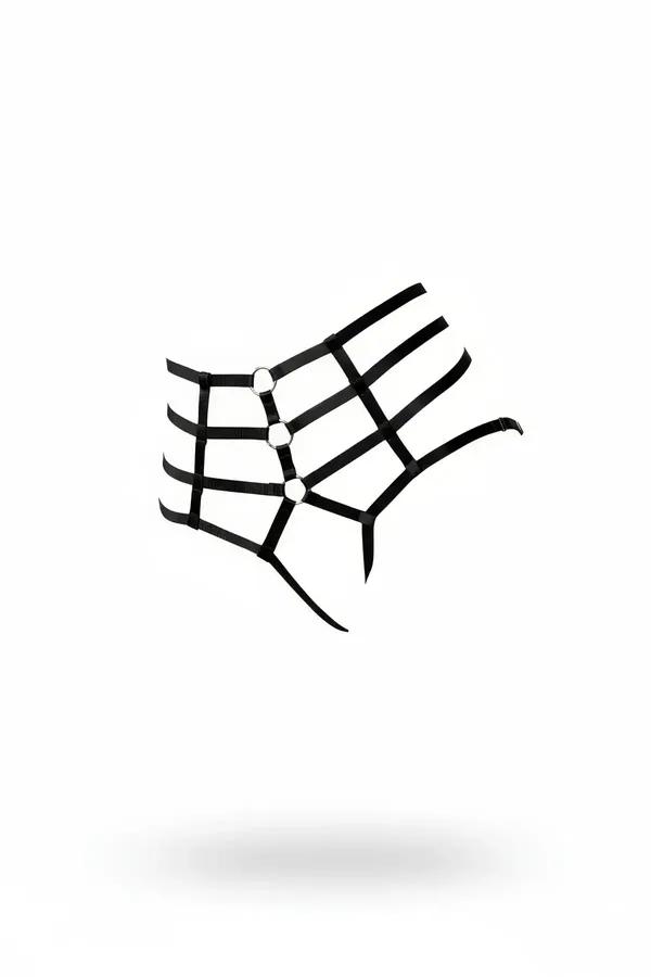 High Waist Harness Thong with O-Ring Details