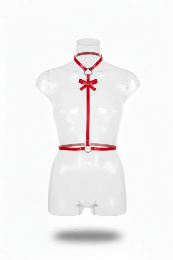 Choker Body Harness with Decorative Bow Detail
