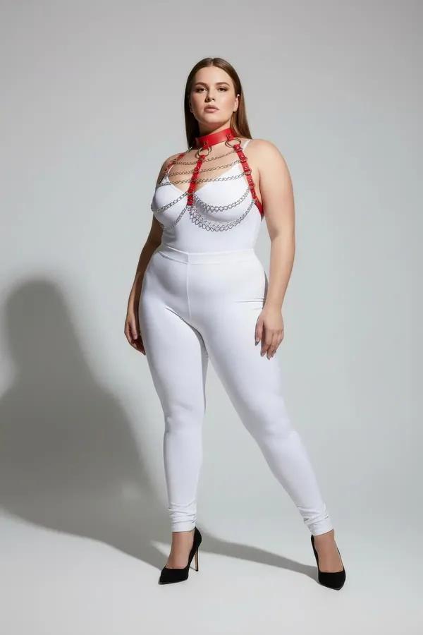 Red Strappy Chain Body Harness
