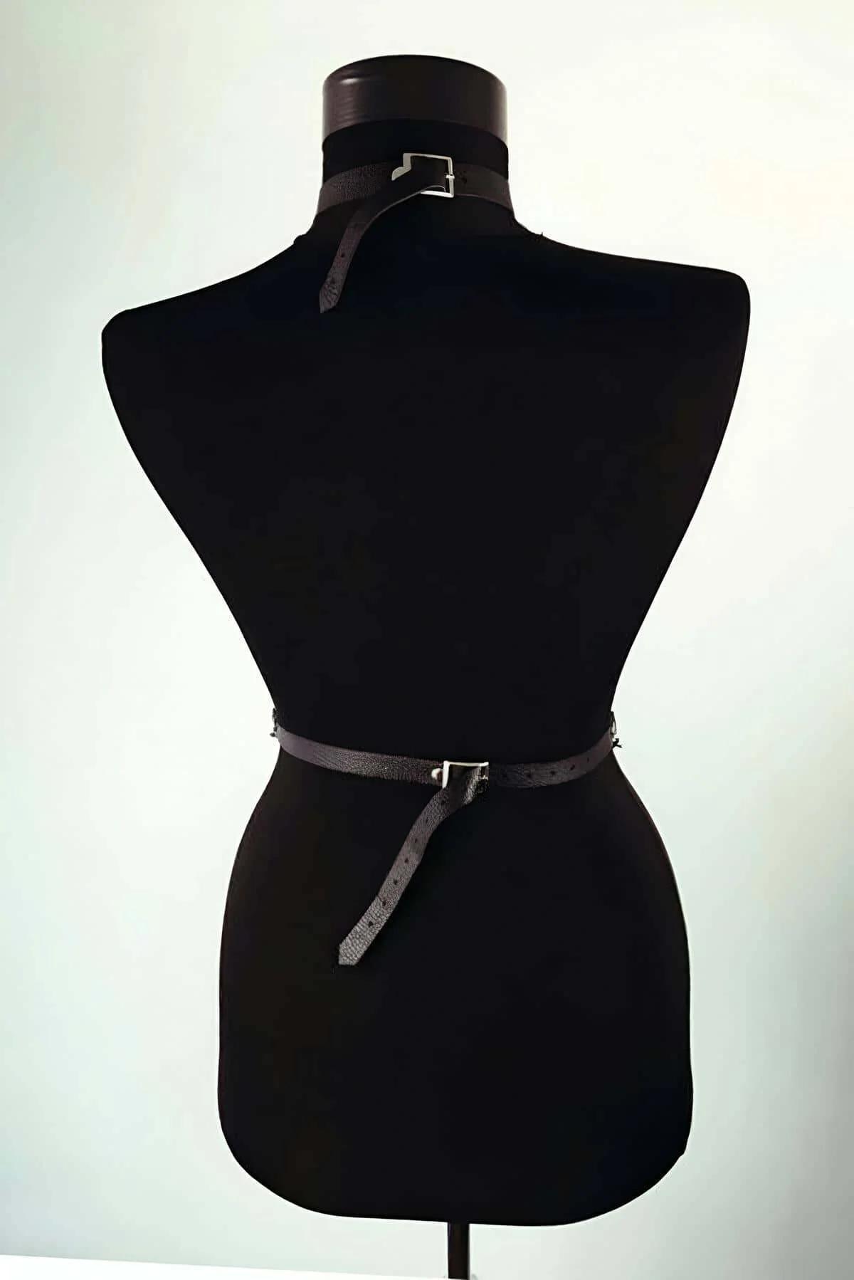Chain Detail Faux Leather Body Harness