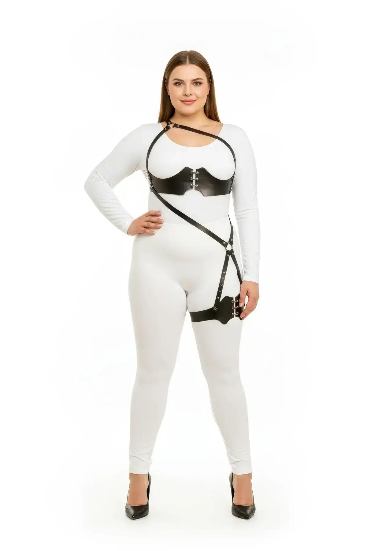 Plus Size Corset Body Harness with Thigh Strap