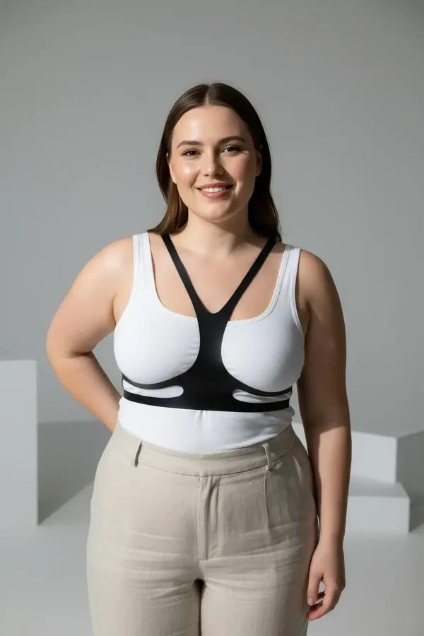 Minimalist Faux Leather Chest Harness Overlay