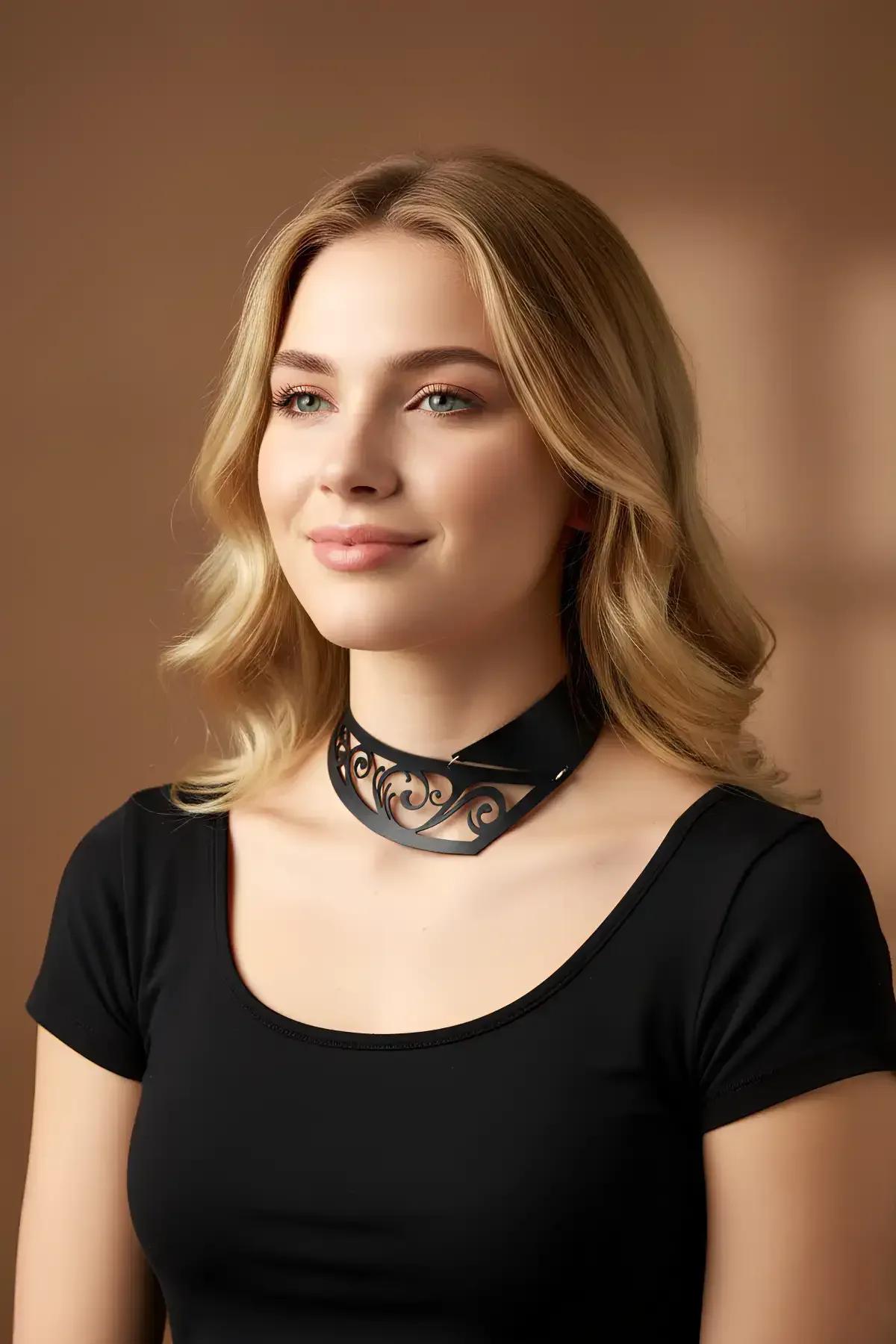 Laser Cut Choker with Swirl Detail