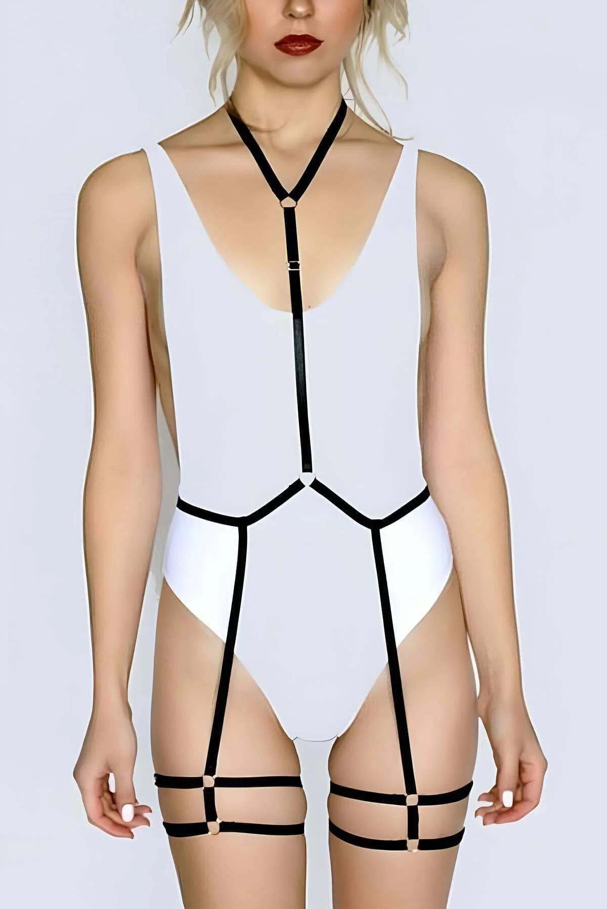 Full Body Harness with Halter Neck and Thigh Straps
