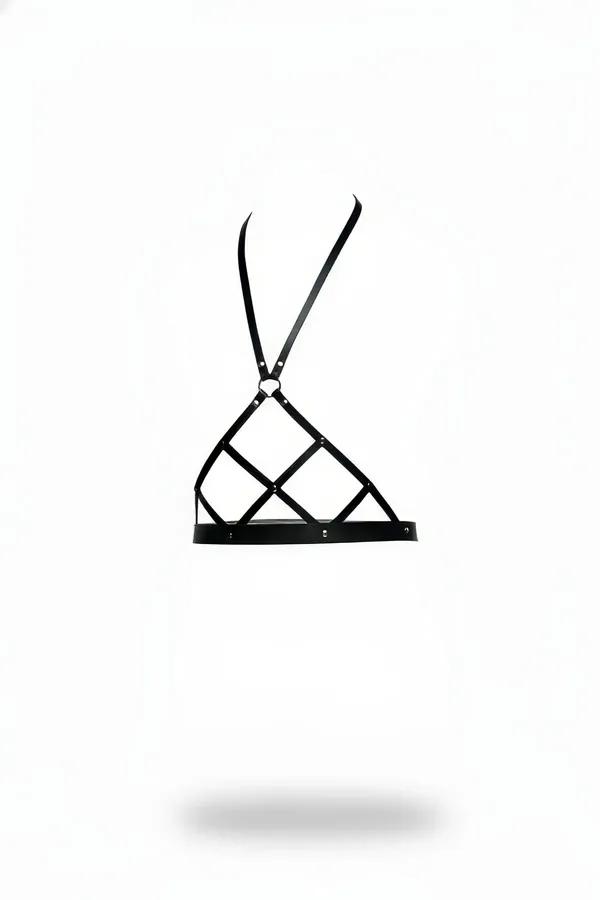 Geometric Caged Chest Harness with Halterneck