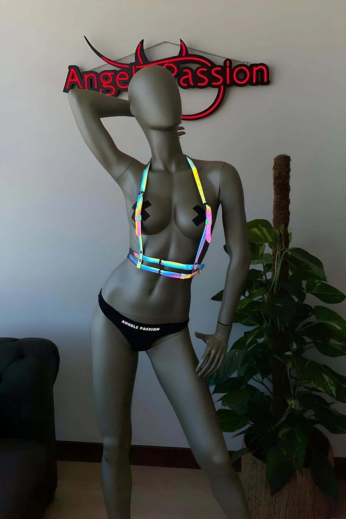 Multi-Color Reflective Body Harness with Adjustable Straps