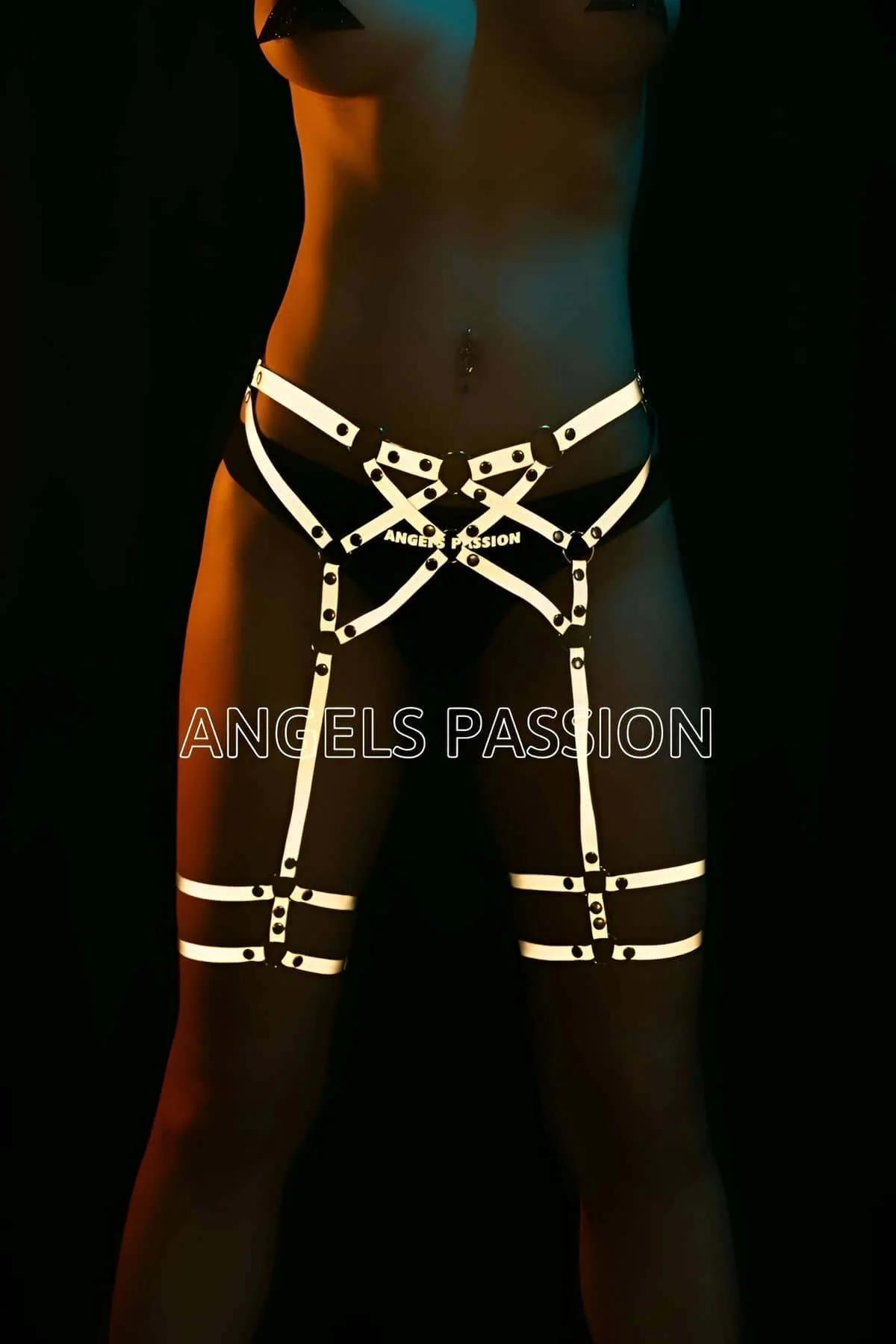 Reflective Strappy Garter Harness with Adjustable Thigh Bands