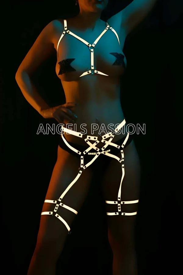 Reflective Full Body Harness with Garter Straps