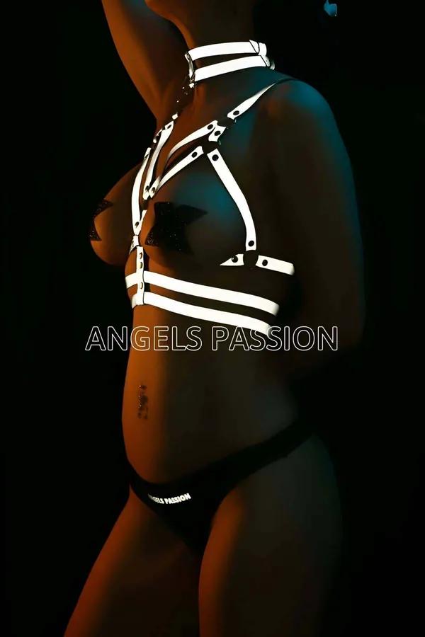 Reflective Chest Harness with Matching Choker Set