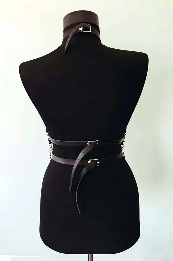 Strappy Body Harness with Cascading Chains
