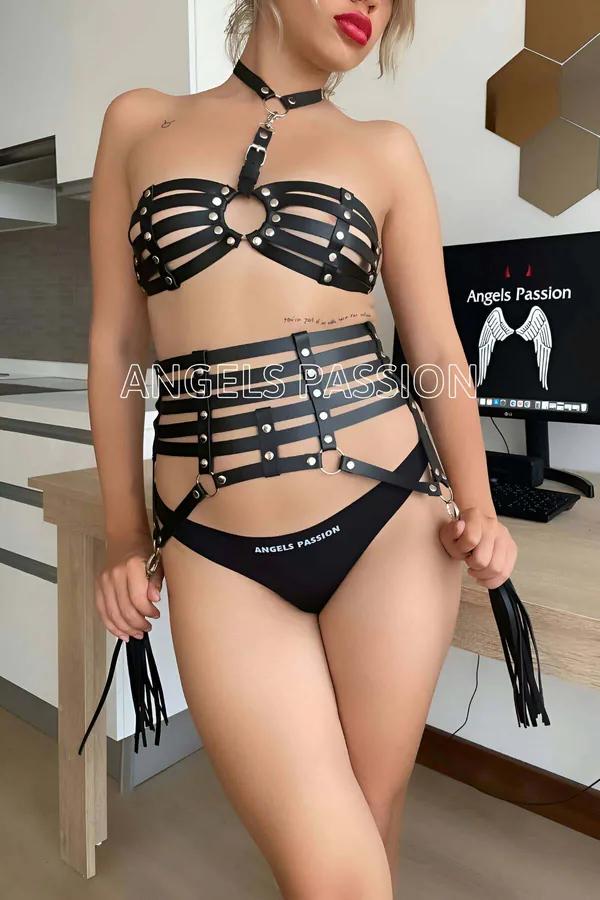 Full Body Harness Set with Adjustable Straps & Tassel Detail