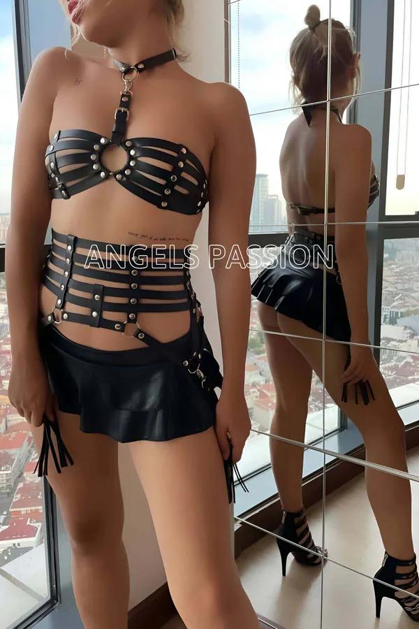 Full Body Harness Set with Adjustable Straps & Tassel Detail