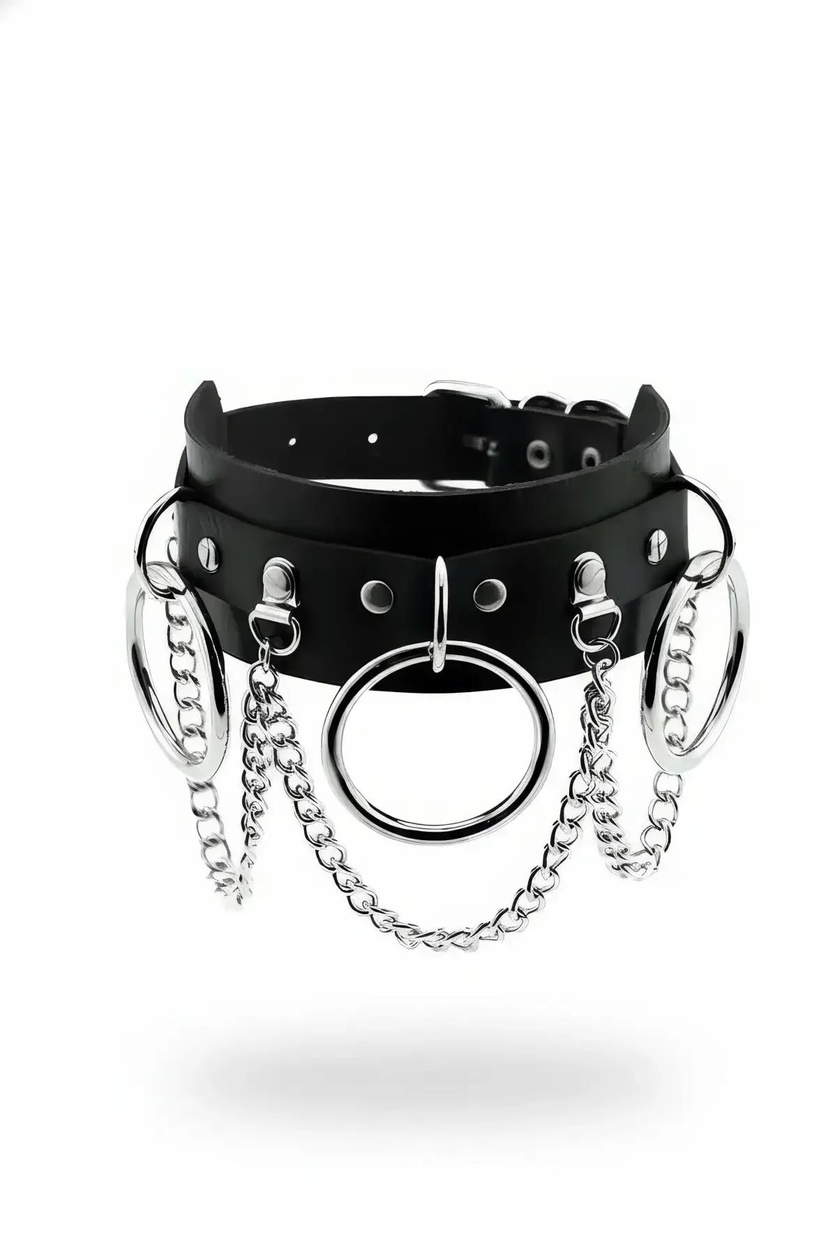 Choker with O-Ring and Draped Chains